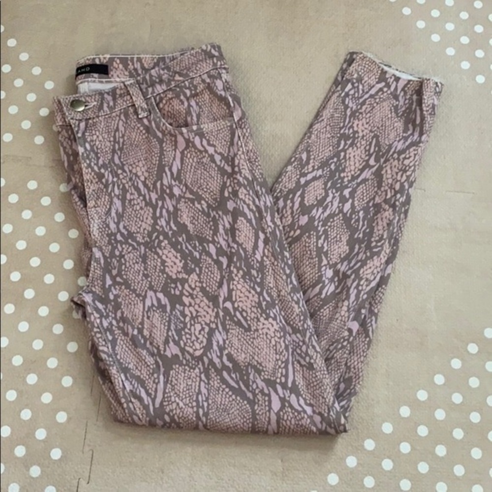 Snake print High waist J brand skinny jean 28 purple pink NWOT